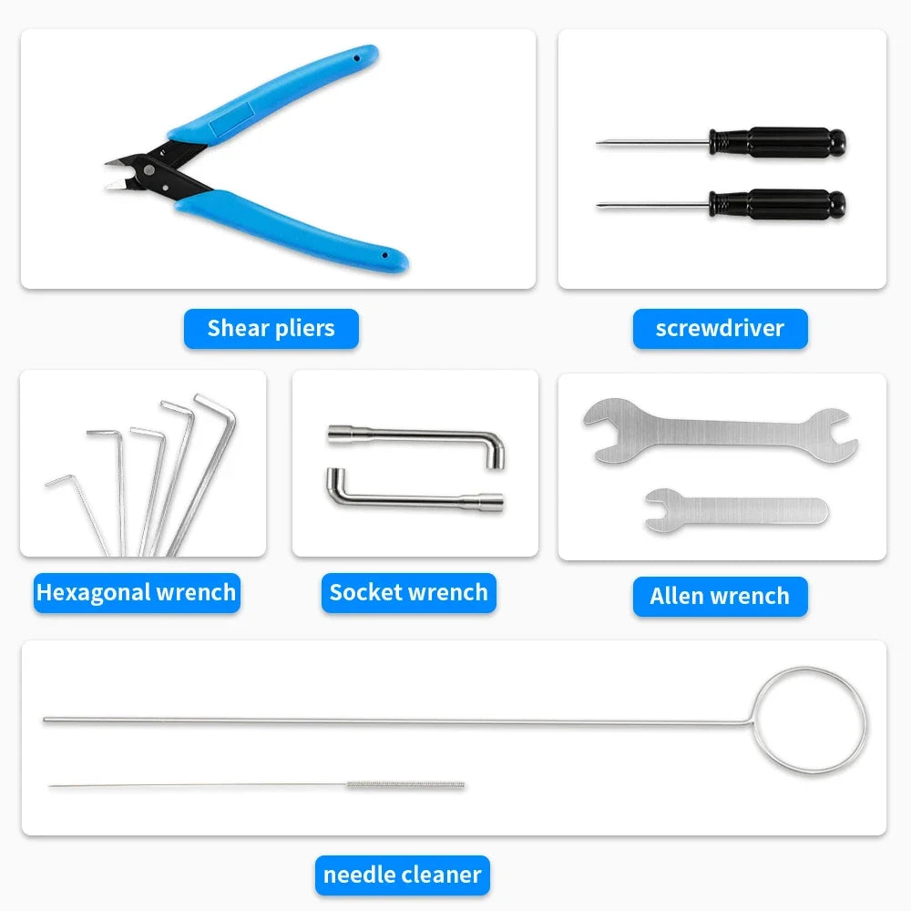 Creality 12PCS 3D Printer Tool Kit 3D Print Removal Steel Pliers Cross Screwdriver Socket Wrench DIY Tools Kit