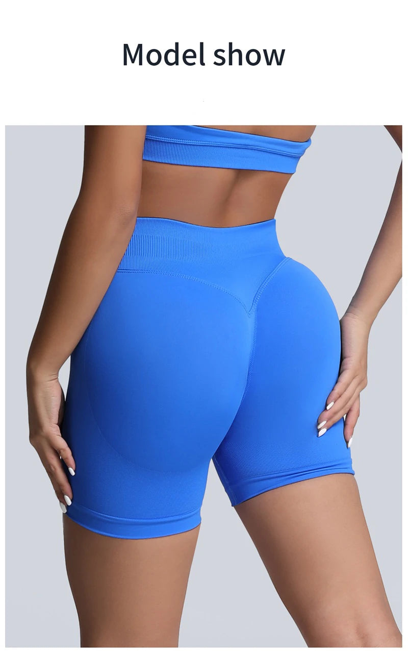 HISTELLO Sports Shorts 4.5‘’ High Waist Women Yoga Workout Shorts Seamless Leggings Stretch Fitness Sweatpants Gym Short