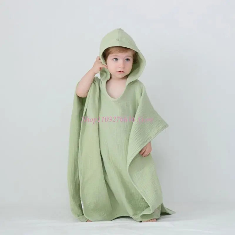 R6FD Baby Bath Towel Cotton Hooded Beach Towel for Newborn Towels Kids Bathing