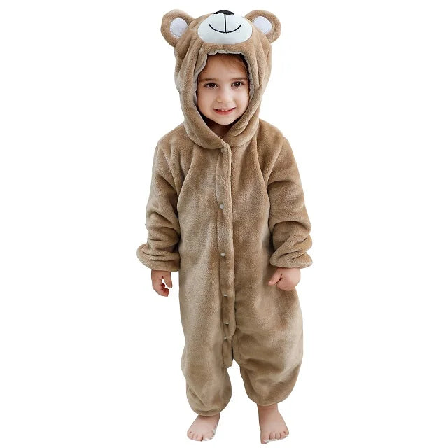 MICHLEY Halloween Lion Baby Rompers Clothes Hooded Flannel Cosplay Toddler Infant Pajamas Bodysuit Jumpsuit Costume For Kids Boy