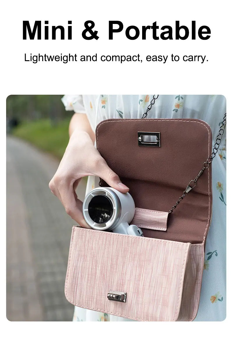Portable Handheld Electric Fan 5 Speeds Adjustable Turbo 3600MAH Battery Fans LED Display Rechargeable Ice Cooling Personal Fan