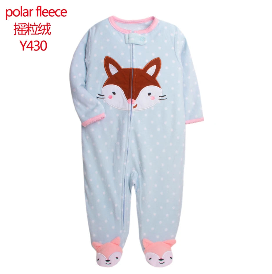 New Hot Polar Fleece Pajamas Baby Winter Romper Cover All Jumpsuits Newborn Boys Clothing Little Girl Fall Clothes Toddler 0-12M