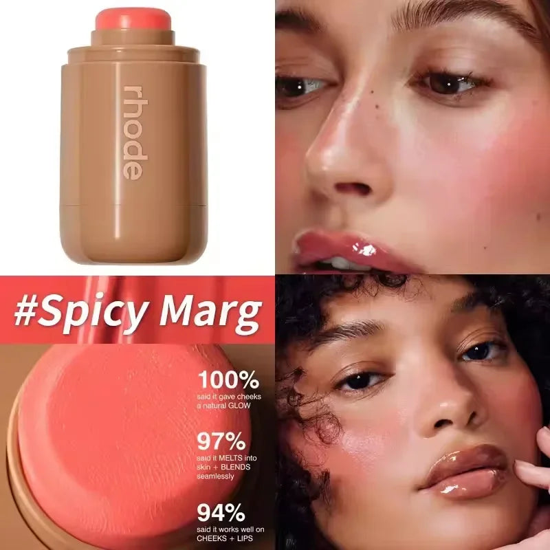 Rhode Skin Pocket Blush Stick Lip Cheek Hydrating Stick Natural Rouge Powder Blusher Cream Lipstick Cheek Teacup Candy Color