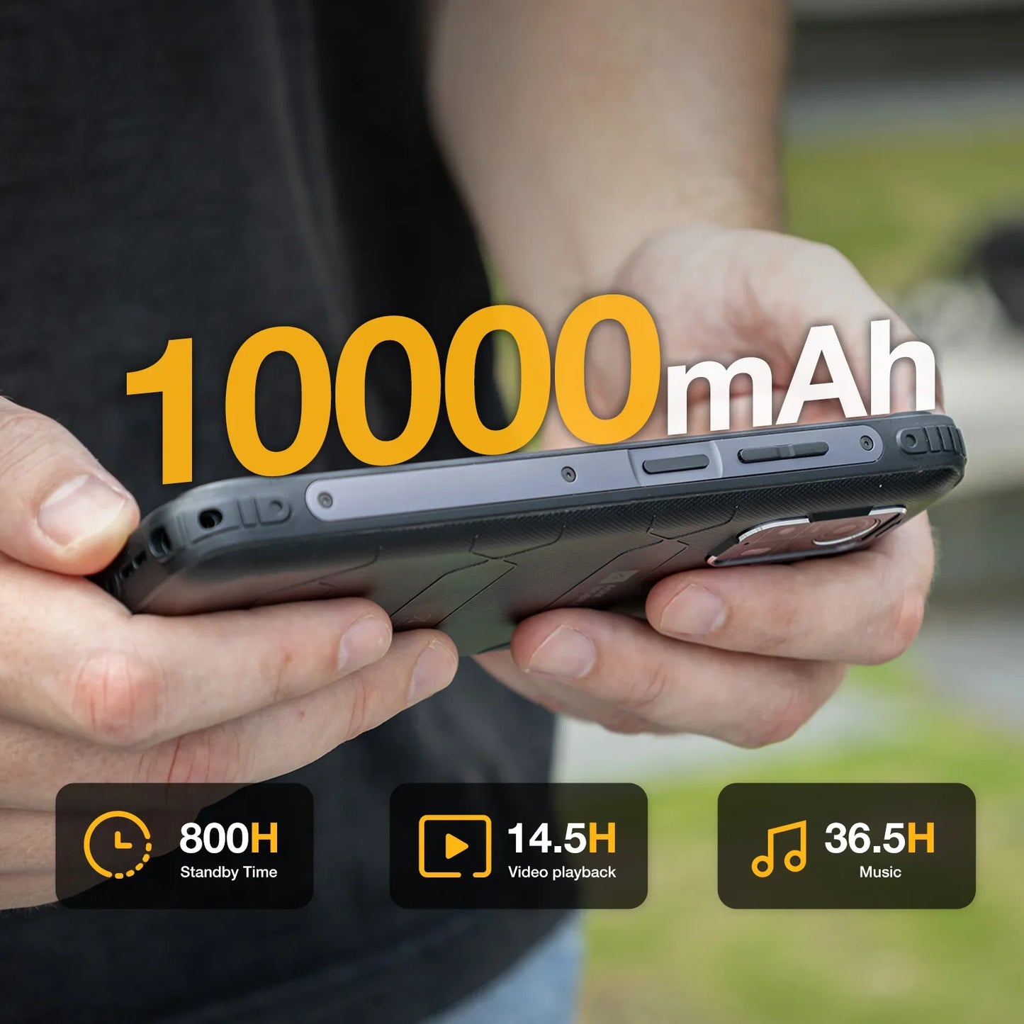 AGM H MAX Rugged Smartphone 8+256GB 10000mAh Battery  HD+ Display 3 Card Slot NFC OTG Reverse Charge Waterproof