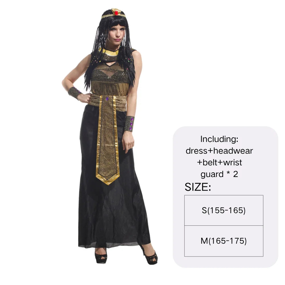 Halloween Ancient Egypt Egyptian Pharaoh Costume for Men King Cleopatra Queen Cosplay Carnival Party Medieval Couple Party Dress