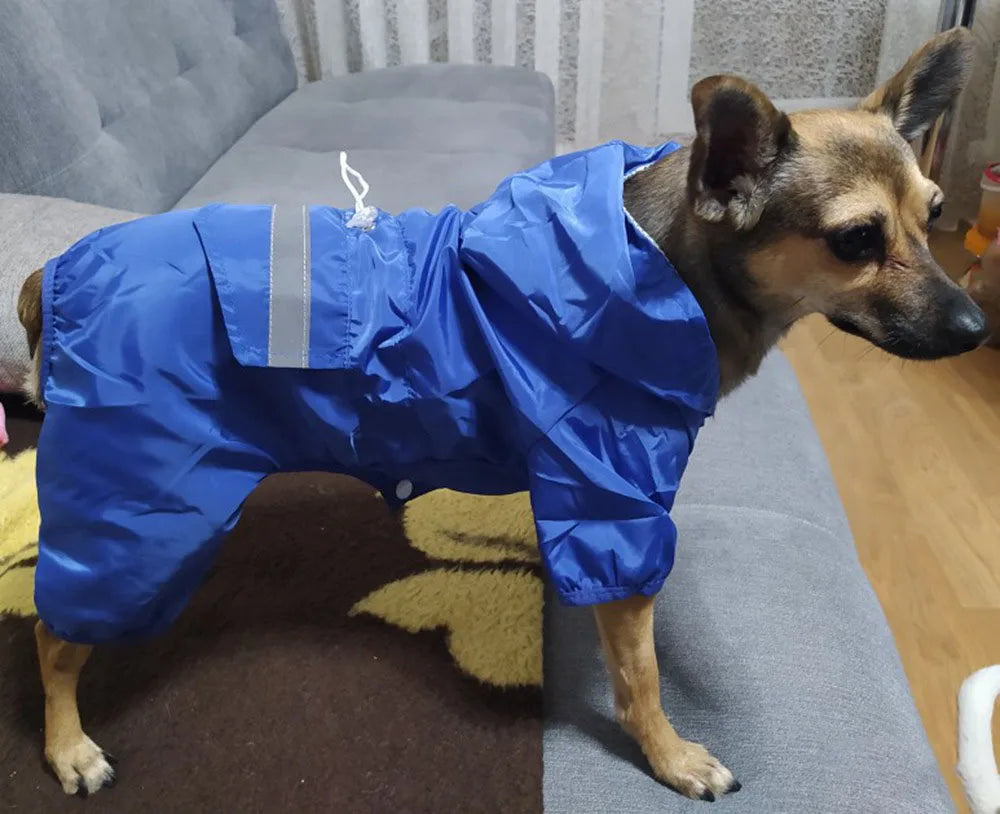 Dog Raincoat Puppy Rain Coat with Hood Reflective Waterproof Dog Clothes Soft Breathable Pet Cat Small Dog Rainwear XS - 5XL