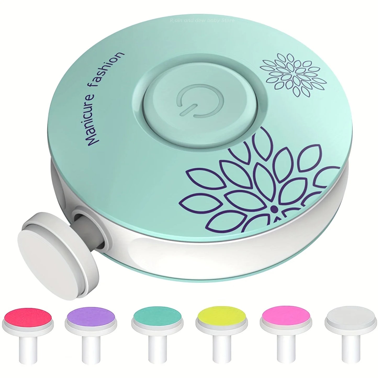 Baby Electric Nail Trimmer 6 Replaceable Heads Gentle Newborn Care Safe Quiet Nail File for Infant Toddler Soft Grinding