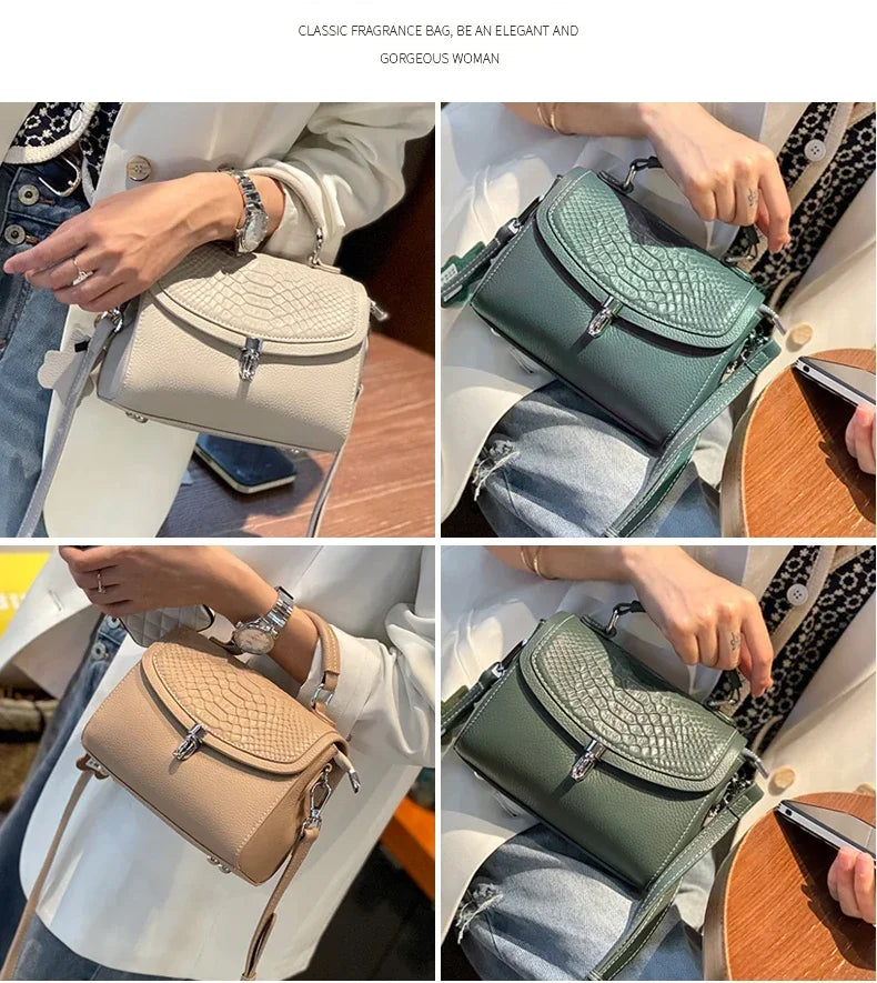 women's mini handbag Ladies' luxury crossbody bag fashionable crocodile pattern design women's genuine leather crossbody bag