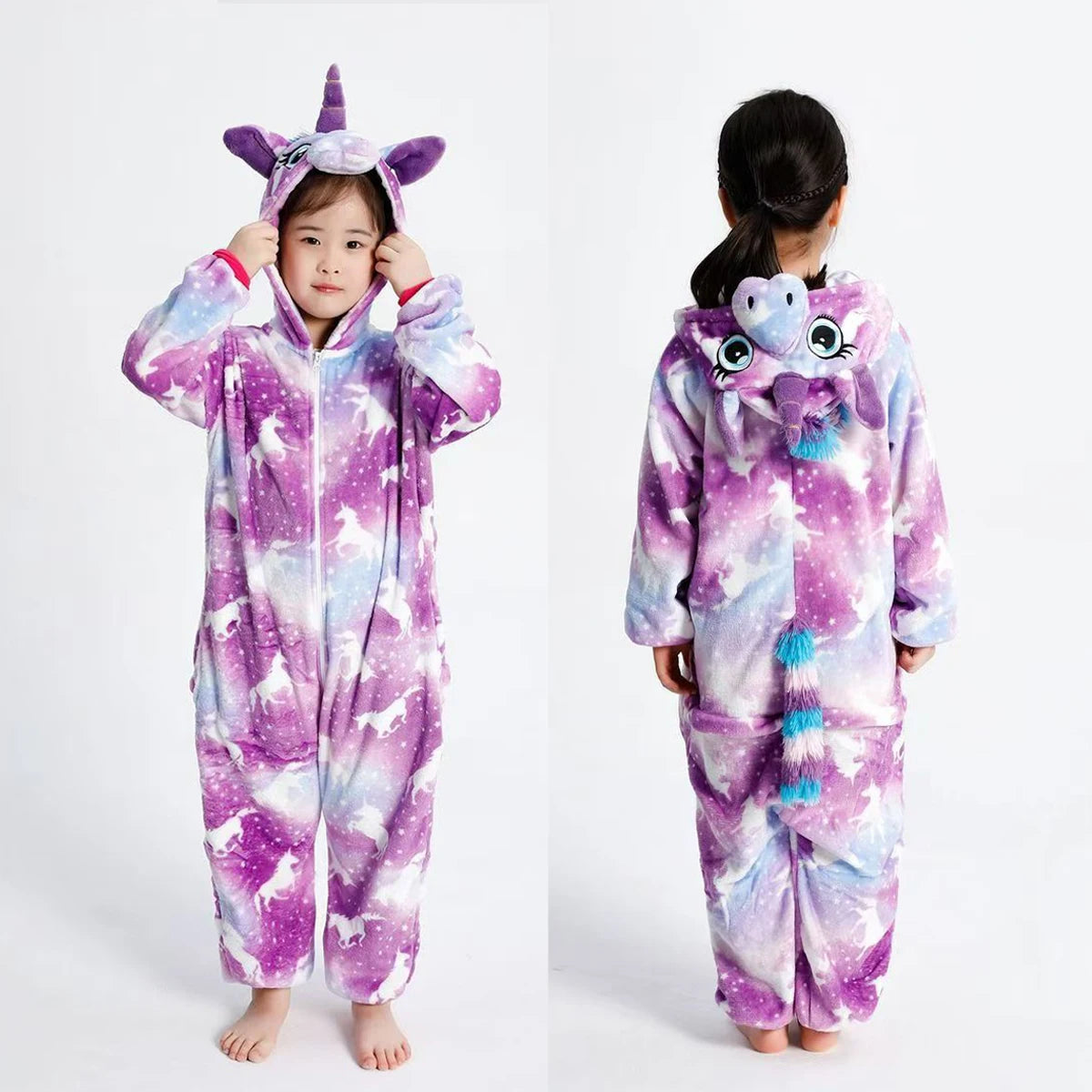New Winter Unicorn Pajamas For Children Kigurumi Animal Pyjamas Kids Panda Onesie Boys Girls Sleepwear Dinosaur Jumpsuit