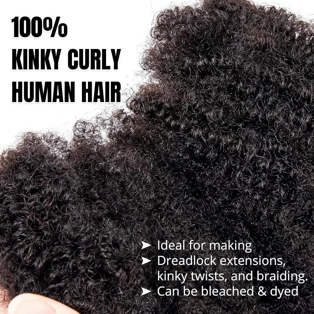Brazilian Hair Afro Kinky Curly Wave 100% Human Hair Bulk For Braiding Twists Hair For Micro Twist Afro Kinky Hair Extension