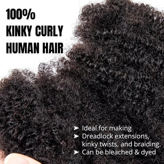 Brazilian Hair Afro Kinky Curly Wave 100% Human Hair Bulk For Braiding Twists Hair For Micro Twist Afro Kinky Hair Extension