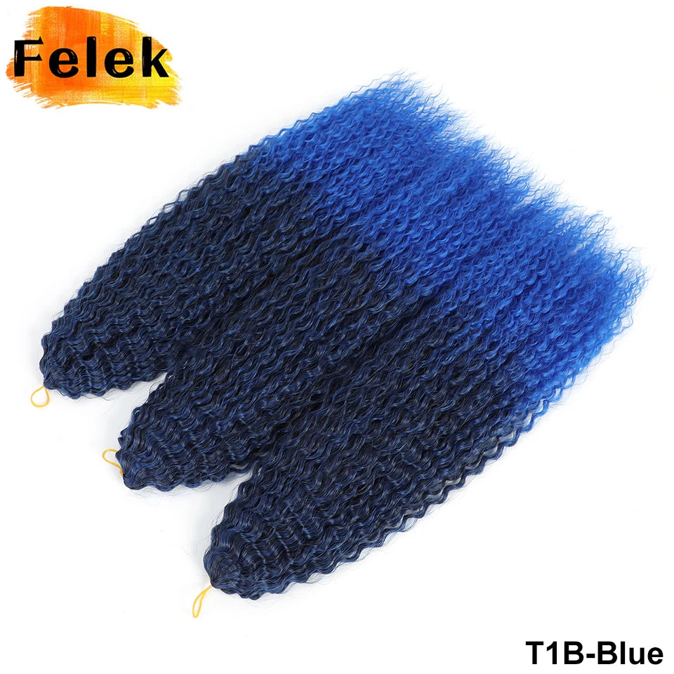 3-7Pcs Synthetic Brazilian Crochet Braids Hair for Women 20-28" Ombre White African Curls Kinky Curly Braiding Hair Extensions