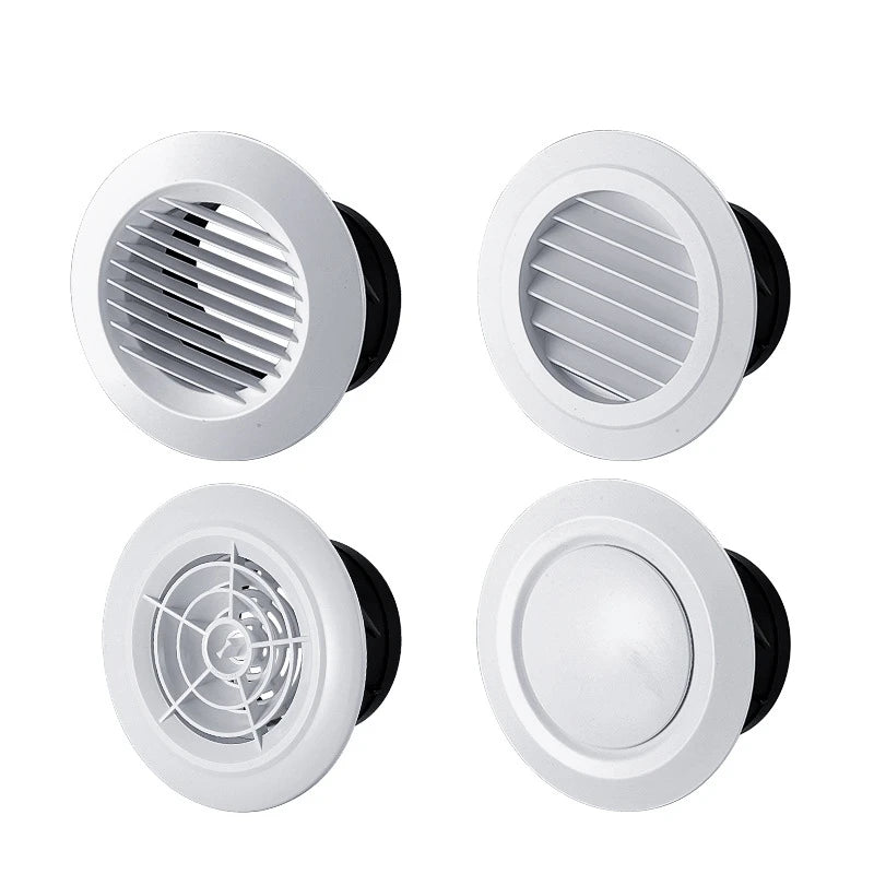 Various Shapes 75/100/125/150/200mm Round Ducting Ventilation Cover Air Vent Extract Valve Grille Adjustable Wall Vent Covers
