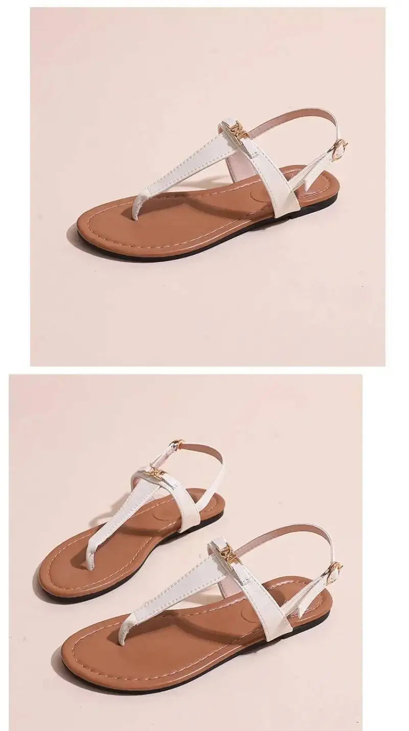 2025 Women's Shoes Fashion Daily Sandals Women Buckle Strap Flat With Outdoor Open Toe Female Shoe