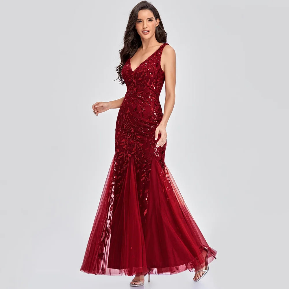 Sexy vintage Maxi Sequin cocktail Dress bridesmaid Prom Dresses for Women Casual Party Long sleeve club Bodycon Dress vestidos