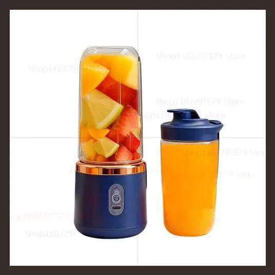 Portable Juicer Cup 6 Blade Blender Household Fruit Juicer Cup USB Rechargeable Double Cup Multifunction Food Portable Blender