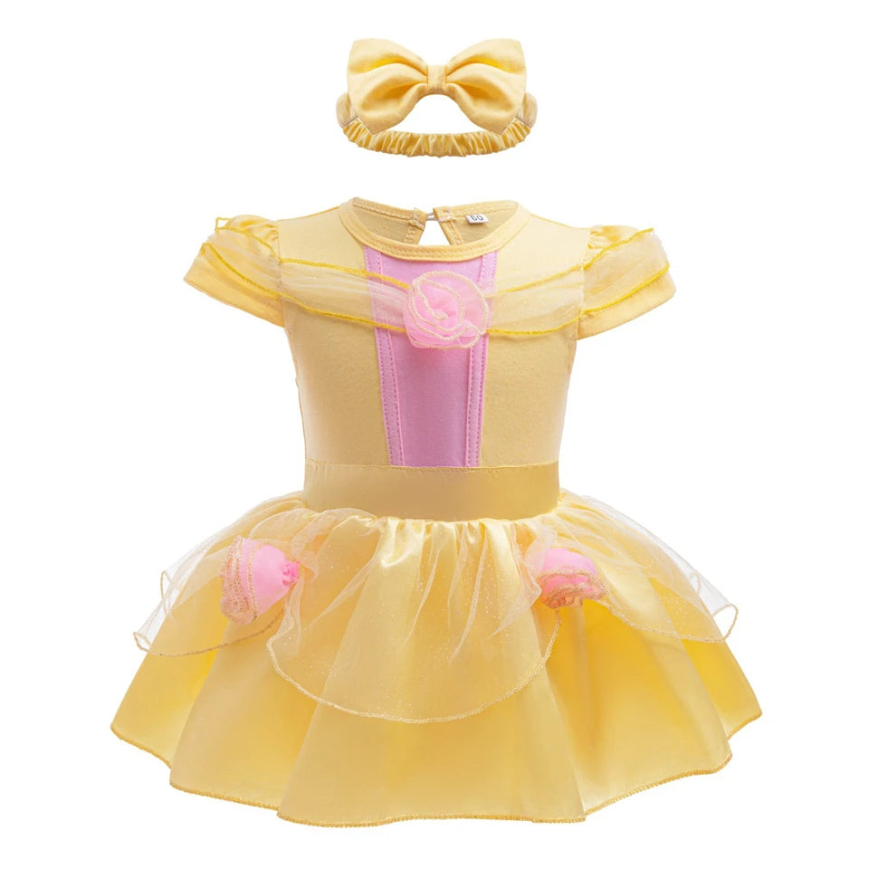 Fairy Todder Baby Girl Alice Rapunzel Moana Belle Mermaid Sofia Princess Romper Halloween Newborn Birthday Party Onesie Jumpsuit