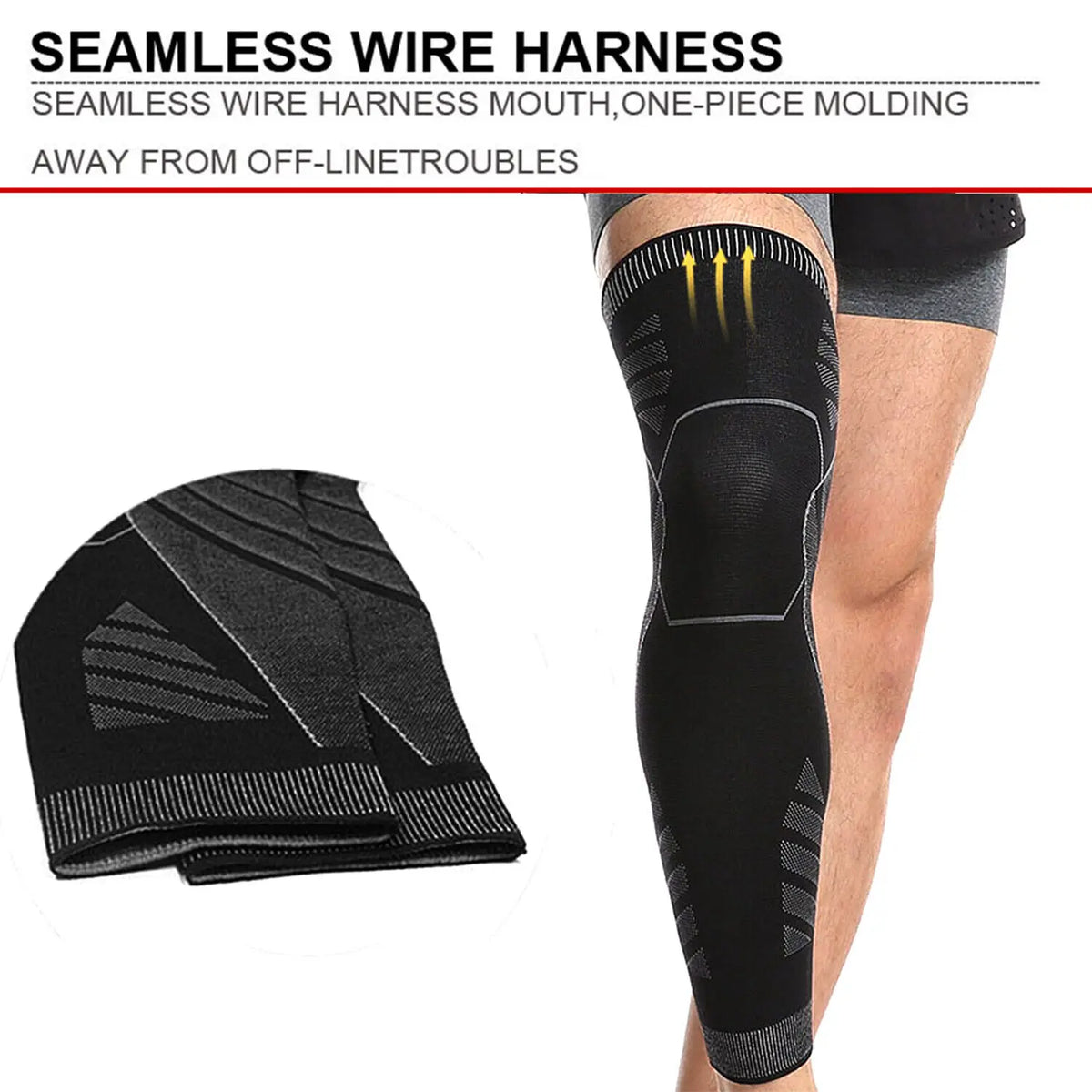 1/2Pcs Sport Full Leg Compression Sleeves Knee Brace Support Protector for Weightlifting Arthritis Joint Pain Relief Muscle Tear