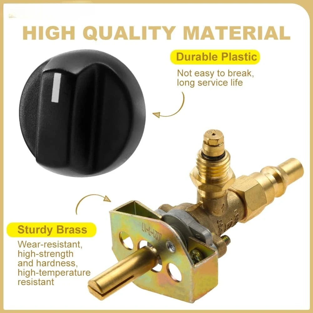 Grill Control Valve with M12x1.5 Thread and 1/4" Quick Disconnect Plug Fit for Olympian 5500 and 5100 and Weber 200 Gas Grill