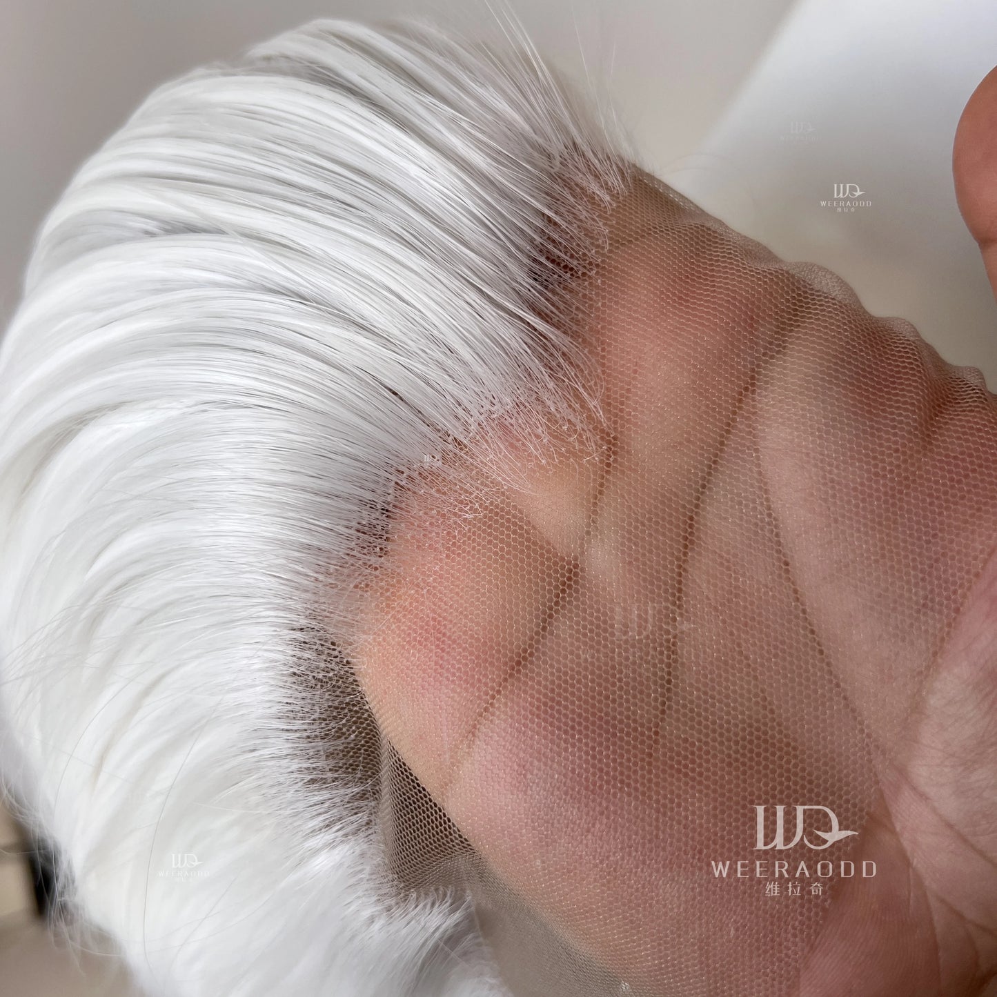 White Wig Short 8Inch 13*4 Lace Front Wig for Man Sliver Blonde Heat-resistant Fiber Hair Wig for Cosplay Synthetic Wigs