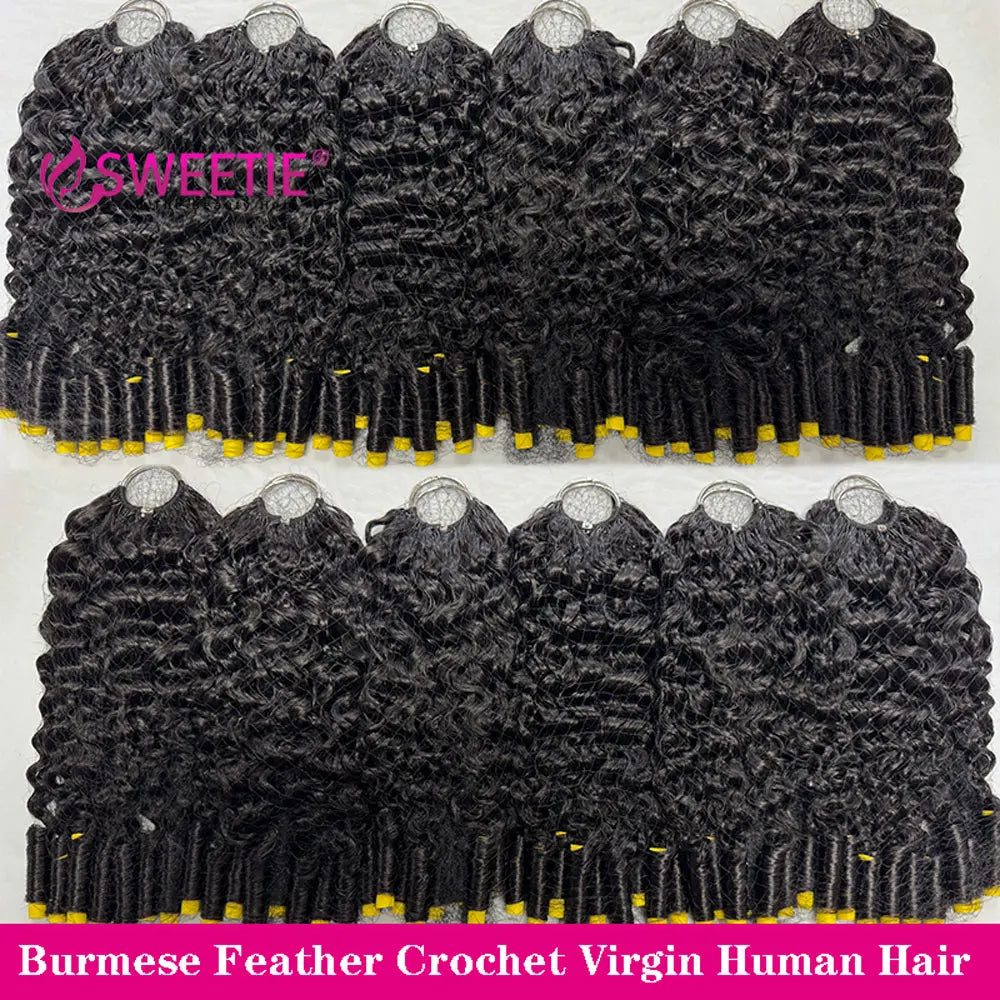 Crochet Human Hair Spanish Spiral Curly 12A Pixie Curly Virgin Human Hair Feather Crochet Hair Extensions For Braiding Invisible