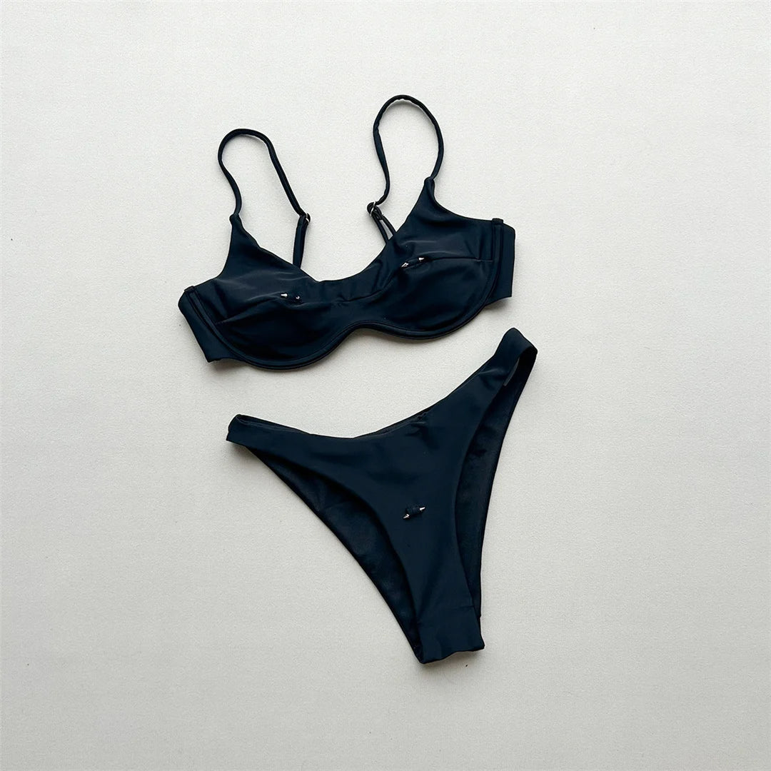 New Sexy Underwired Bikini Female Swimsuit Women Swimwear Two-Pieces Bikini Set Brazilian Padded Bather Bathing Suit Swim V7743