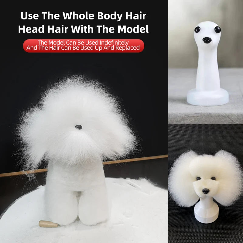 Pet Simulation Hair Beauty Practice Dog Standard Teddy Whole Body Fake Hair Only Pet Grooming Trimming Practice with Model Dog