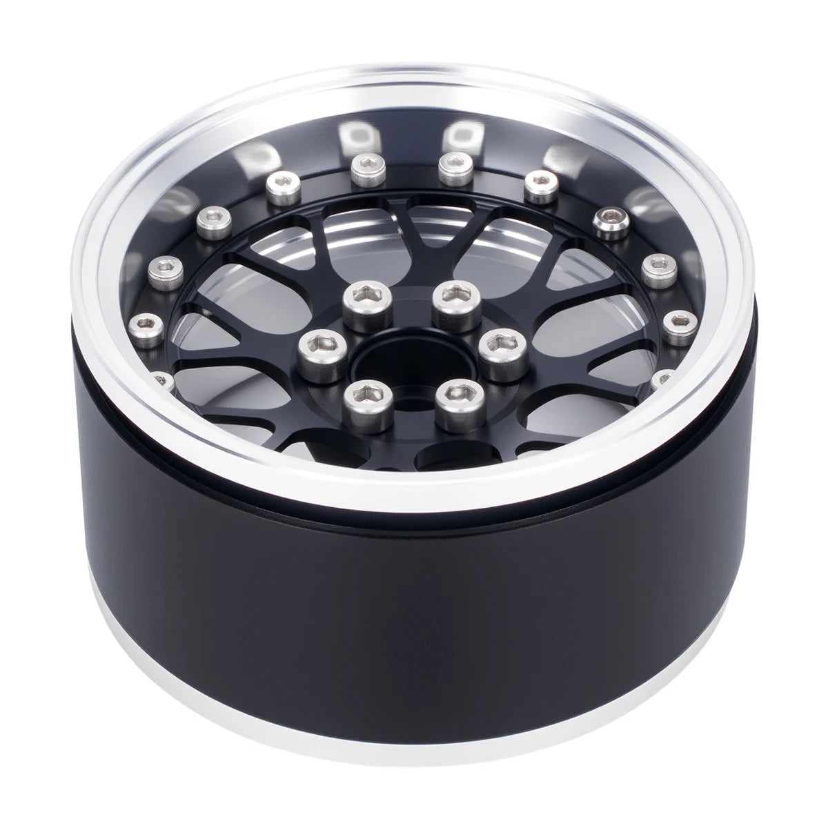 4Pcs 2.2 Inch Aluminum Alloy Beadlock Wheels Rim 12mm Hex for 1/10 RC Crawler Axial SCX10 90046 Wraith Capra TRX4 TRX6 D90