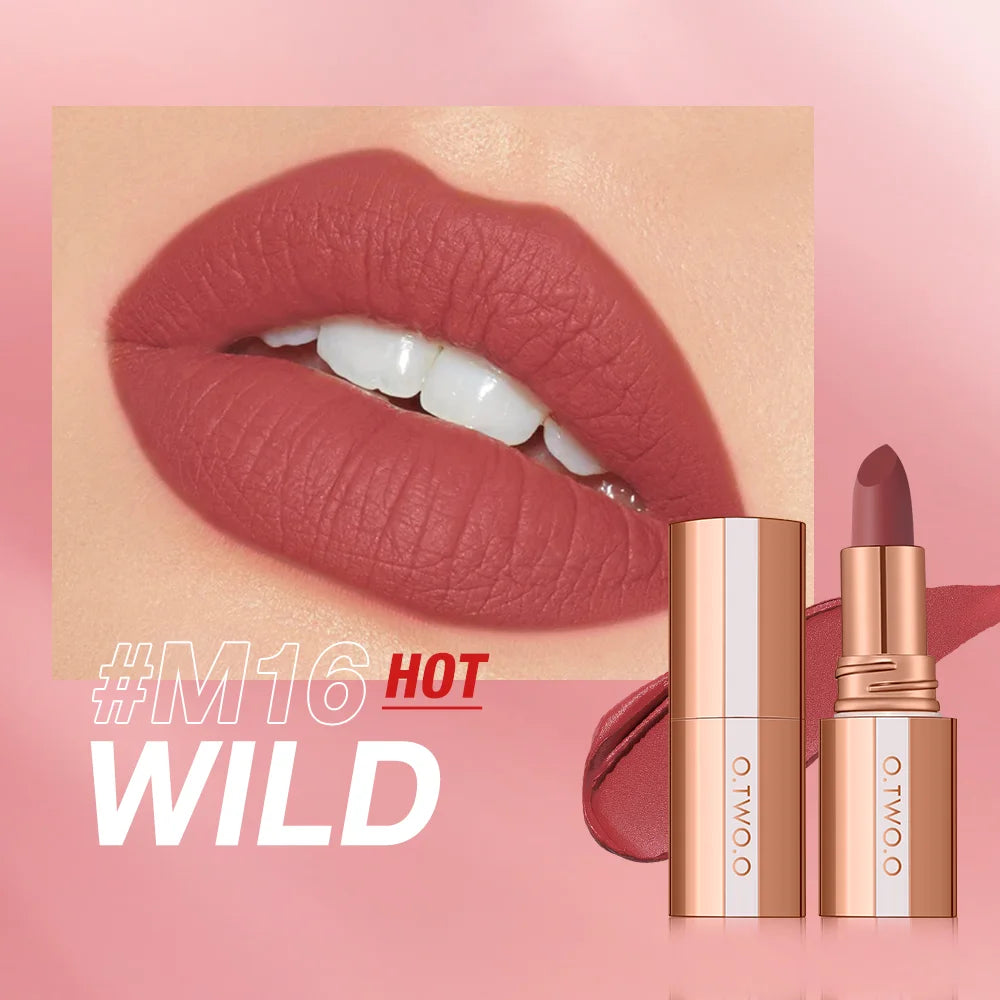 O.TWO.O Lipstick Lip Tint Matte Long Lasting Waterproof Velvet Not Fading Sexy Non-stick Cup Lip Glaze Makeup Cosmetics