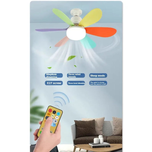 B59B-E27 Base 30W Ceiling Fan With Remote Control LED Light, Intelligent Silent Design For Bedroom And Living Room