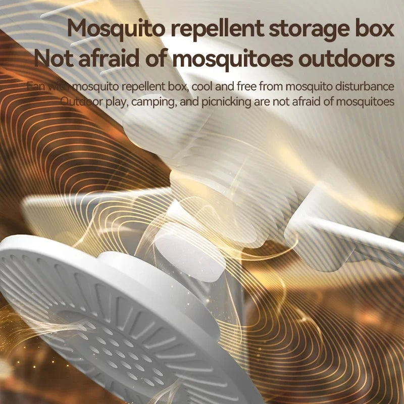 7200mAh Ceiling Fans Portable Camping Fan Tent Air Circulator Cooler Outdoor Rechargeable Electric Fan LED Light Remote Control