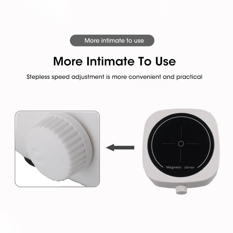 Magnetic Stirrer Kitchen Liquid Mixing Mini Lab Stir Mixer Portable Stirrer Plate with Stir Bar USB 2L 4000RPM for Laboratory
