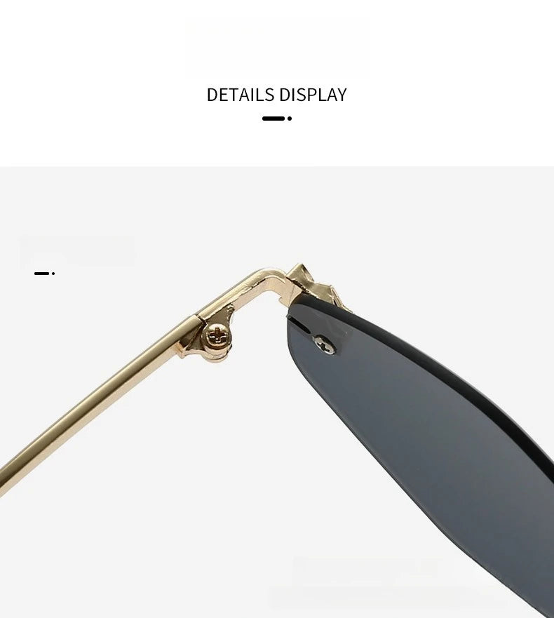 Popular Fashion Women Men Shades Rhombus Sun Glasses Female Male Summer Traveling UV400 Rimless Sunglasses Lentes De Sol Mujer