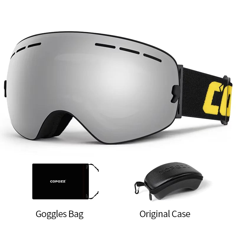 COPOZZ Brand Ski Goggles Men Women Snowboard Goggles Glasses For Skiing UV400 Protection Skiing Snow Glasses Anti-Fog Ski Mask