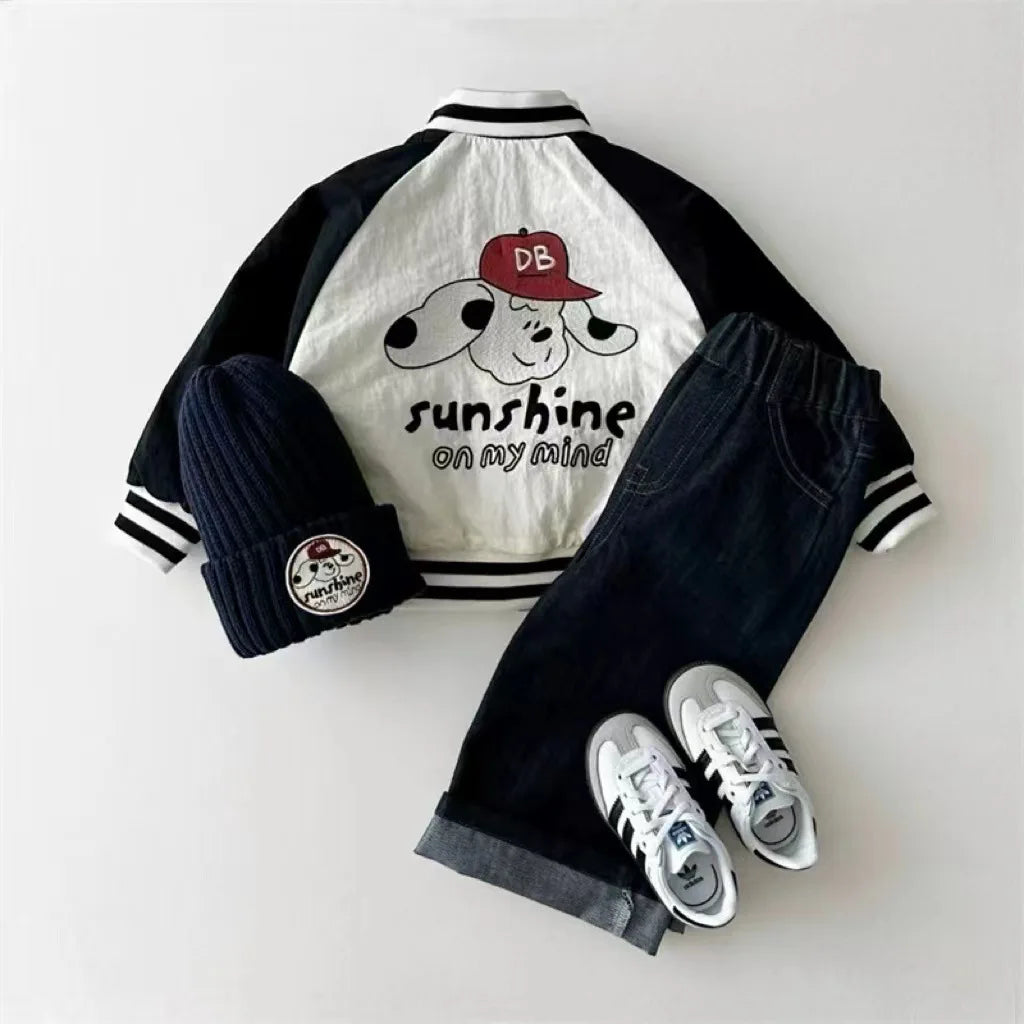 2025 Autumn New Baby Long Sleeve Coat Fashion Kids Boys Baseball Uniform Cotton Girls Casual Reversible Jacket Children Clothes
