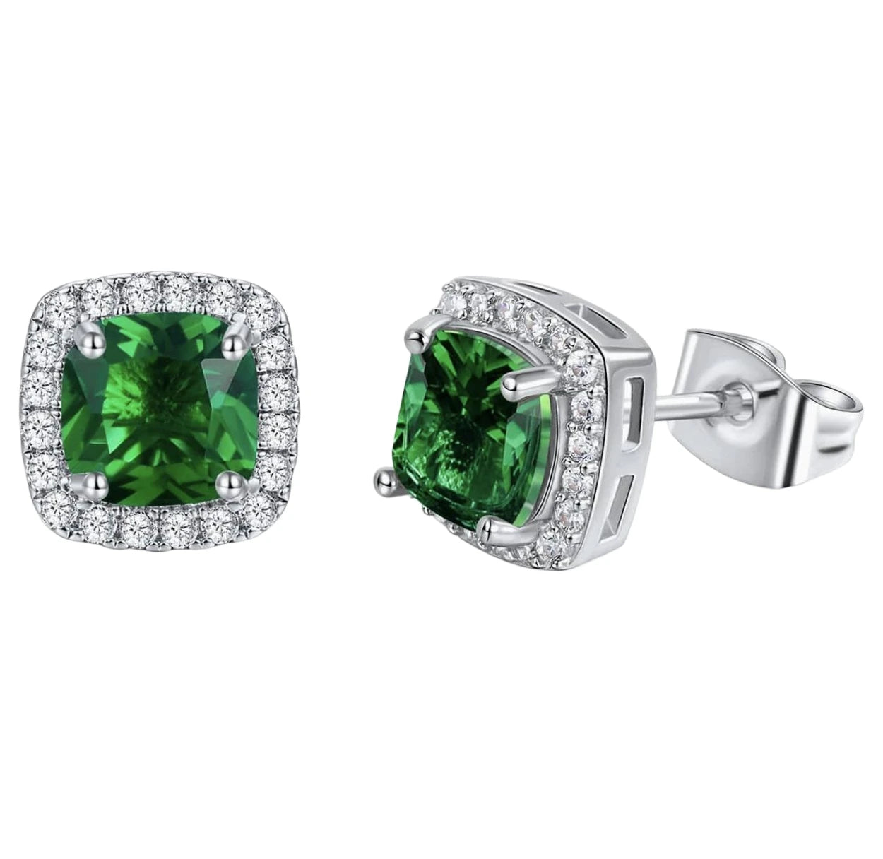 MS Luxury Jewelry 925 Sterling Silver Stud Earrings For Women Gemstones 7A Cubic Zirconia Ear Pin Earrings Stud Fine Jewelry