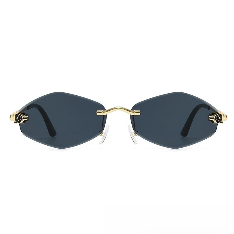 Popular Fashion Women Men Shades Rhombus Sun Glasses Female Male Summer Traveling UV400 Rimless Sunglasses Lentes De Sol Mujer