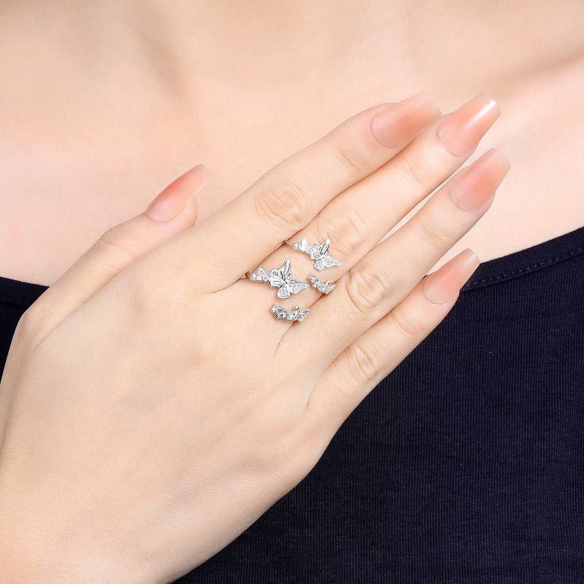 Original 925 Sterling Silver Zircon Bone Balloon Dog Adjustable Open Ring Fine Jewelry Luxury Gift for Women Birthday Party 2026