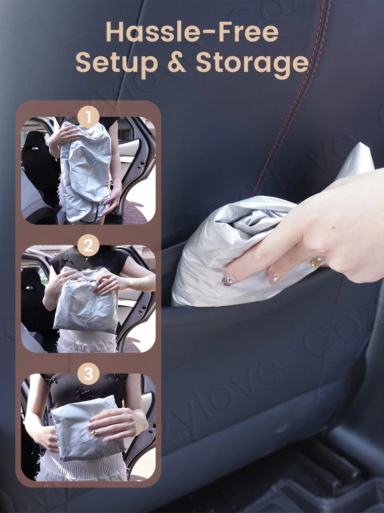 Baby Car Seat Sun Shade Cover | UPF 50+ UV Protection Canopy for Infant Car Seats, Silver