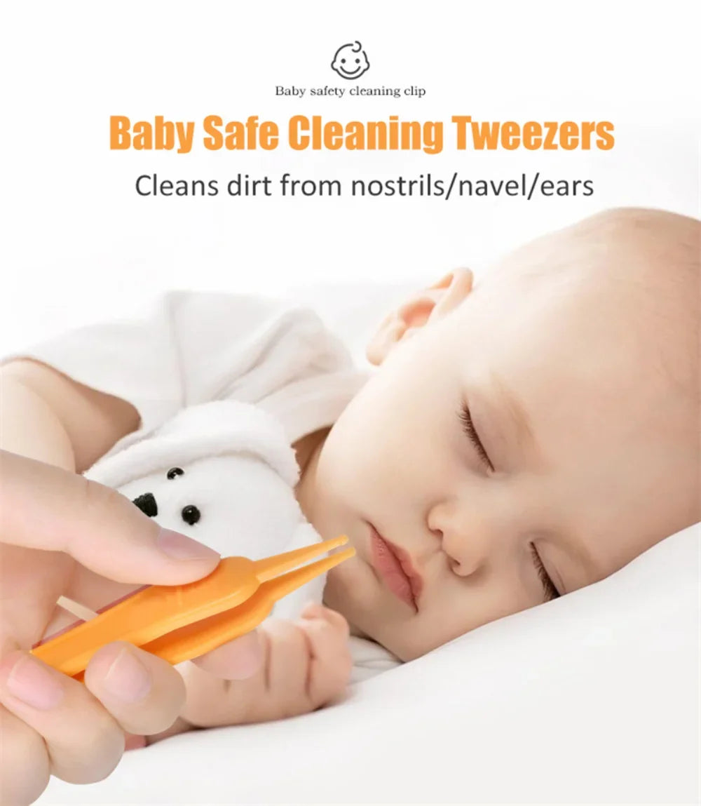 Baby Nose Cleaning Tweezers Infant Ear Nose Navel Clean Tool Safe Baby Dig Booger Clips Snot Removal Newborn Cleaning Supplies