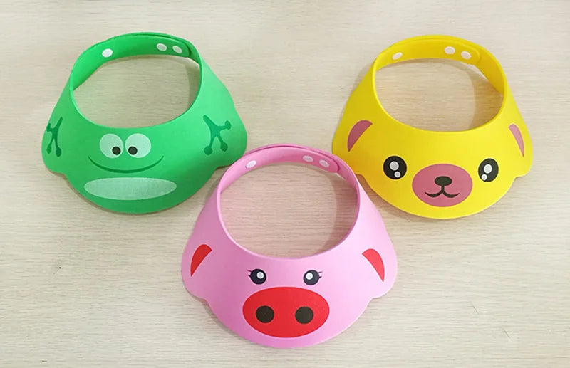 Baby cartoon hair washing, water blocking, ear protection hat, baby shower cap, washing and protection tools
