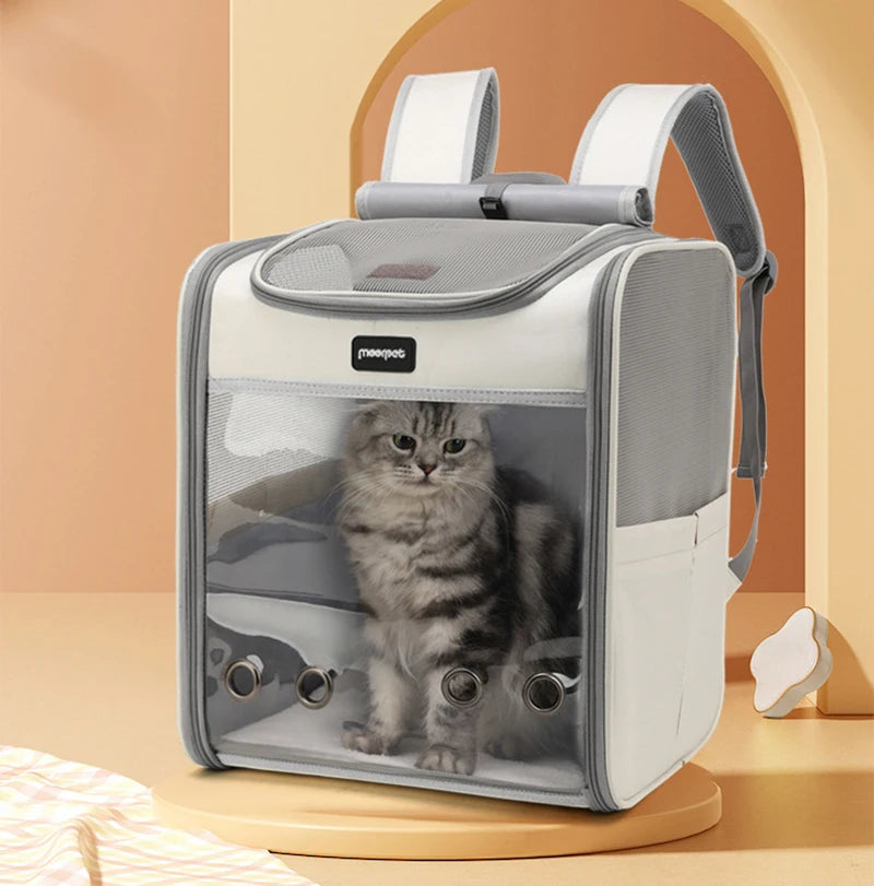 Outdoor Portable Cat Backpack Large Capacity Cat Carrier Bag Comfortable Pet Bag for Dogs Cats Ventilated Design Kitten Backpack