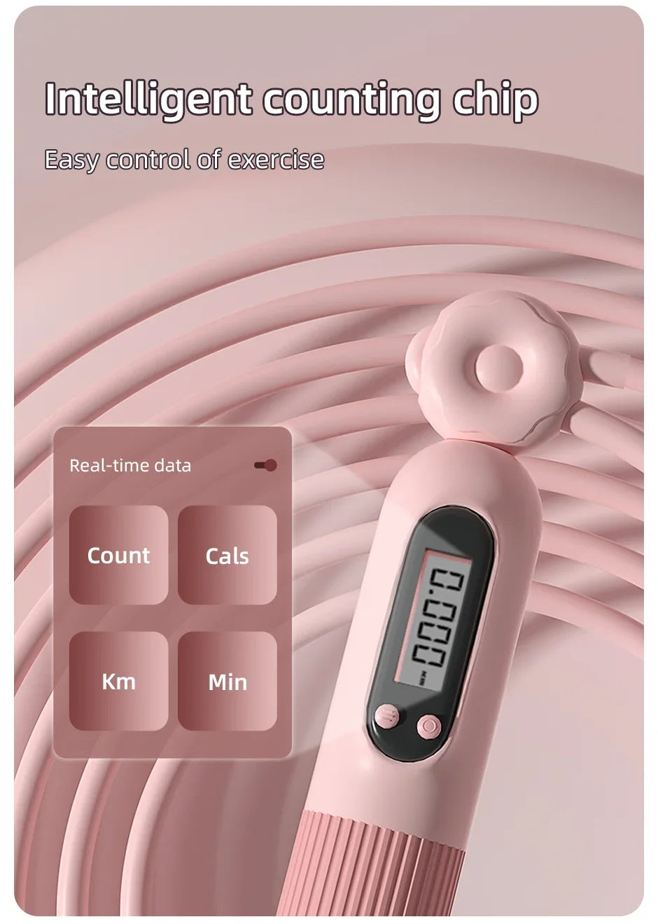 Fitness Exercise Electronic Counting With Countdown Skipping Rope Professional Fat Burning Adult Counting Timed Skipping Rope