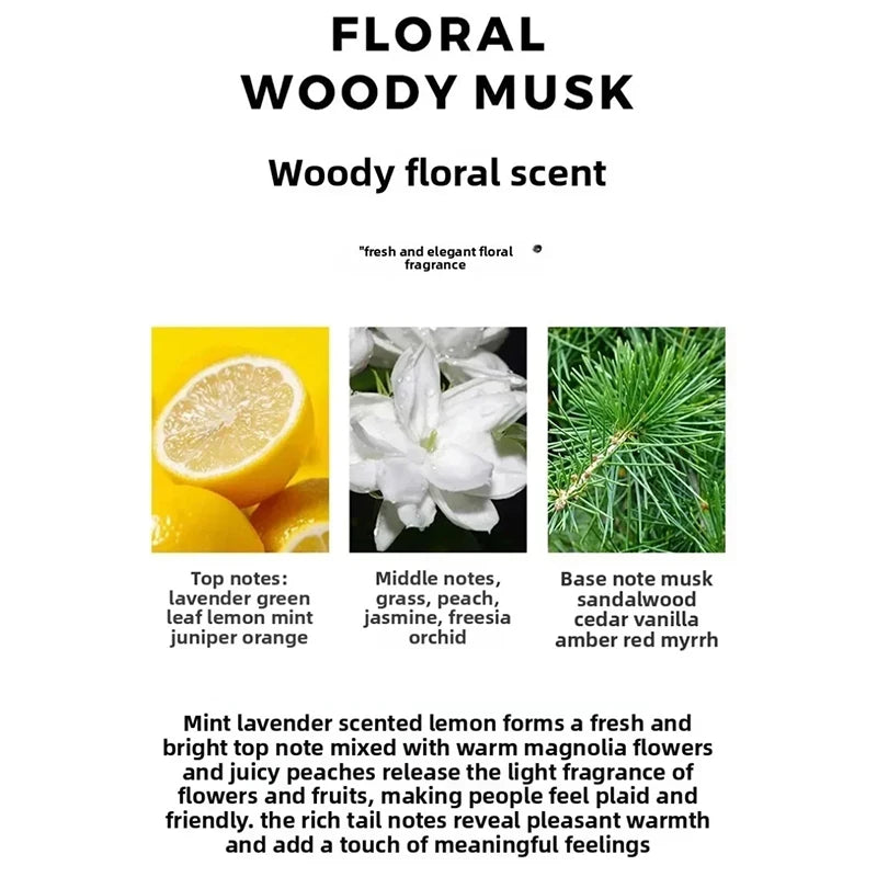 Unisex Cologne Perfume Brand Fruity Woody Floral Notes Lasting Fresh Deodorizing Citrus Body Fragrance  Eau De Toilette Spray