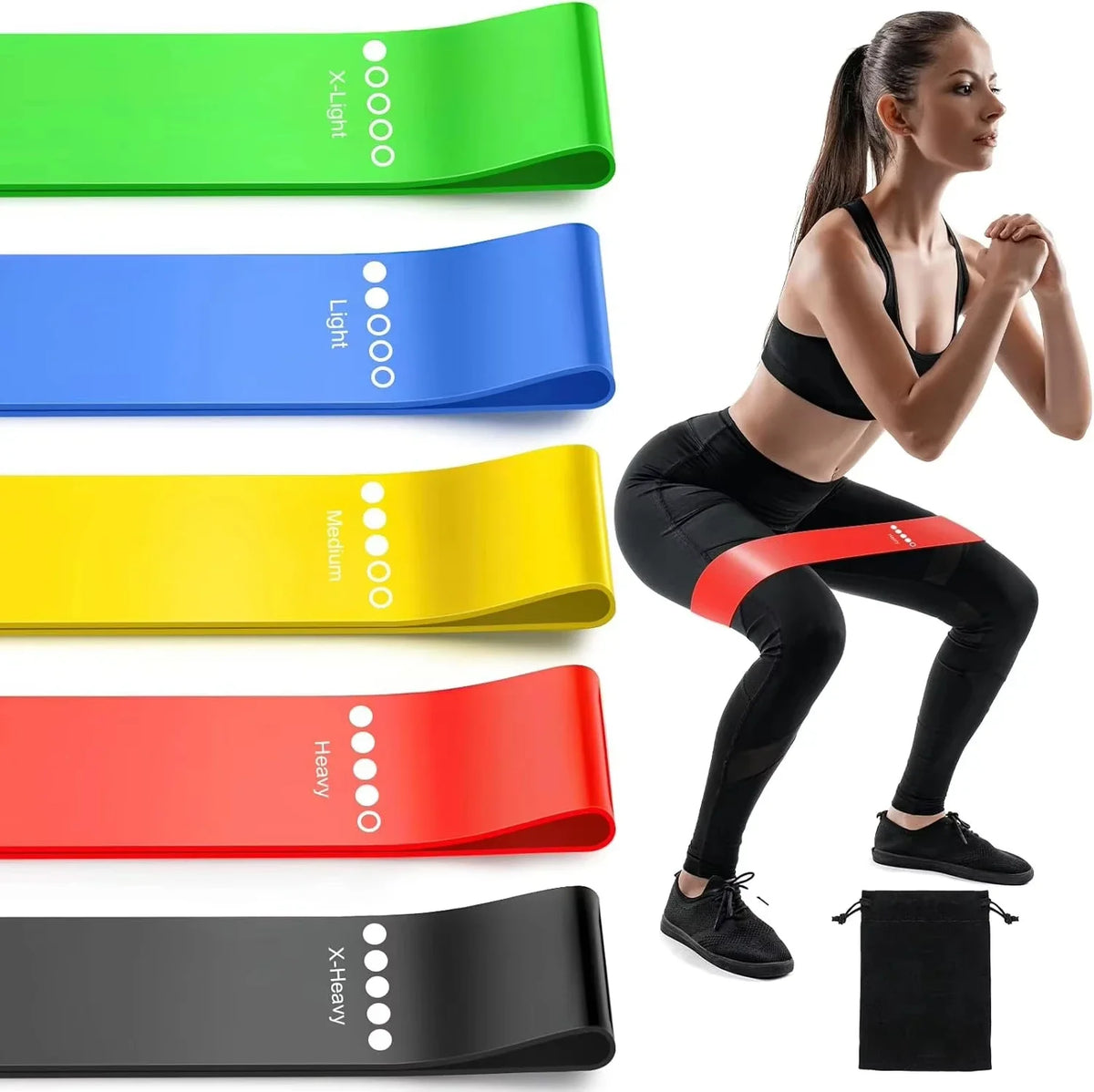 TPE Resistance Bands Rubber Loop Bands 5Pcs Rubber Loop Strength Training Workout Expander Yoga Gym Equipment Pilates Portable