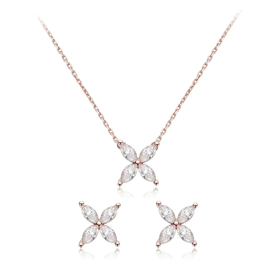1.2 Carat D Color Moissanite Pendant Necklace for Women S925 Sterling Silver Earrings Sparkling Fine Jewelry Set Wedding Gift
