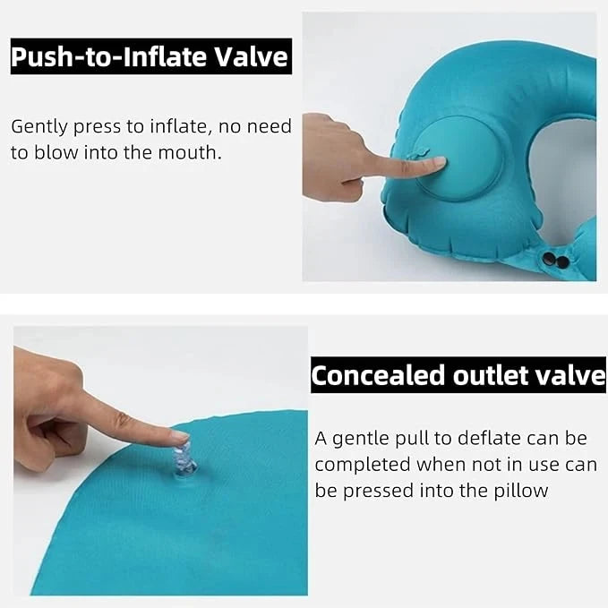 Travel Pillow Inflatable U-Shape Neck Pillow Portable Cervical Orthopedic Protection Airplane Neck Pillows Travel Essentials