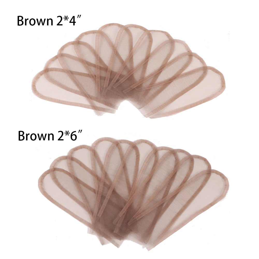 Plussign Transparent Brown Swiss Lace Hairnets 2*4 2*6 4*4 5*5 13*4 13*6 Base Hair Net For Making Lace Frontl Closure 3Pcs