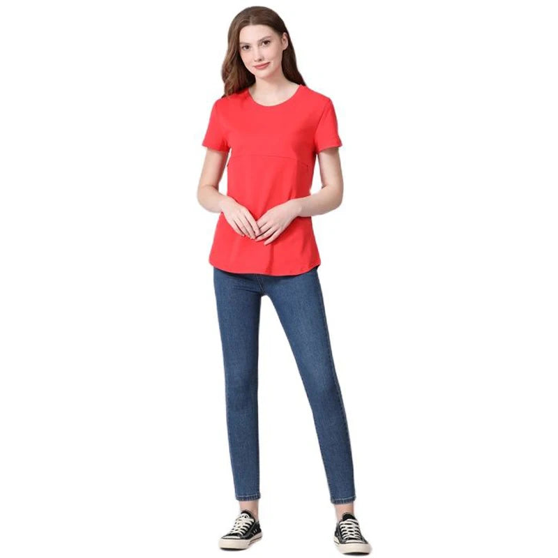 Emotion Moms Summer Invisible Zipper Pregnancy Maternity Top Lactation Clothing Breastfeeding For Pregnant Women Big Size