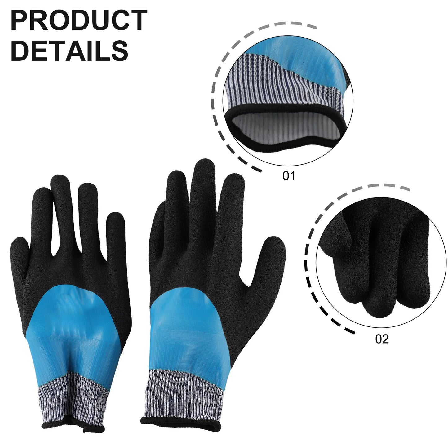 Blue Electrical Safety Gloves Insulated Natural Rubber Withstand 400V For Industrial And Electrician Use